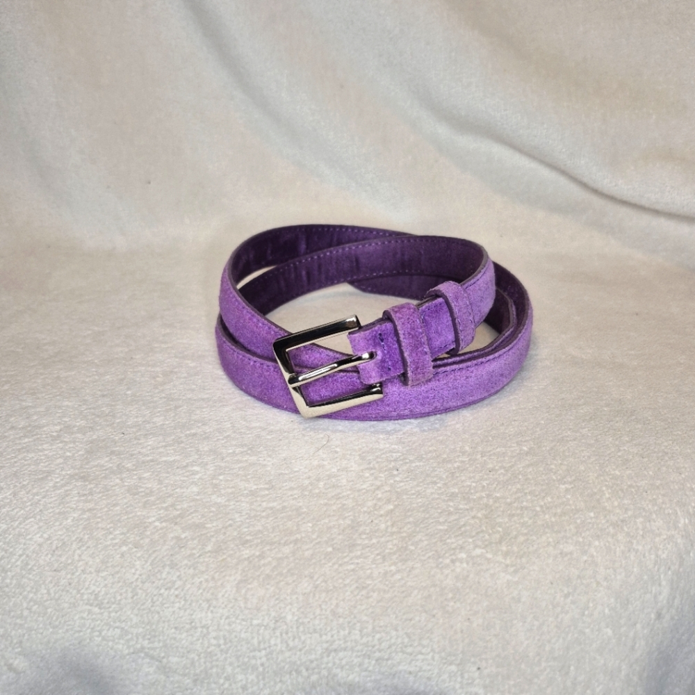Last Call!! Amanda Smith Purple Faux/Suede Skinny Belt - Total Length 37½"